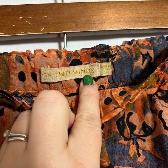 Anthropologie Of Two Minds Women Silk Layered Mini Skirt S Flirty Colorful Twee - Picture 6 of 7